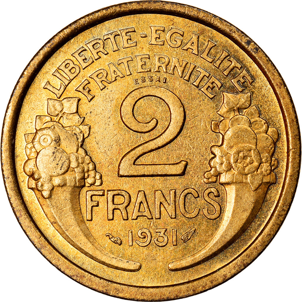 Munten, Frankrijk, 2 Francs, 1931, Paris, PR+, Aluminum-Bronze, KM:E64
