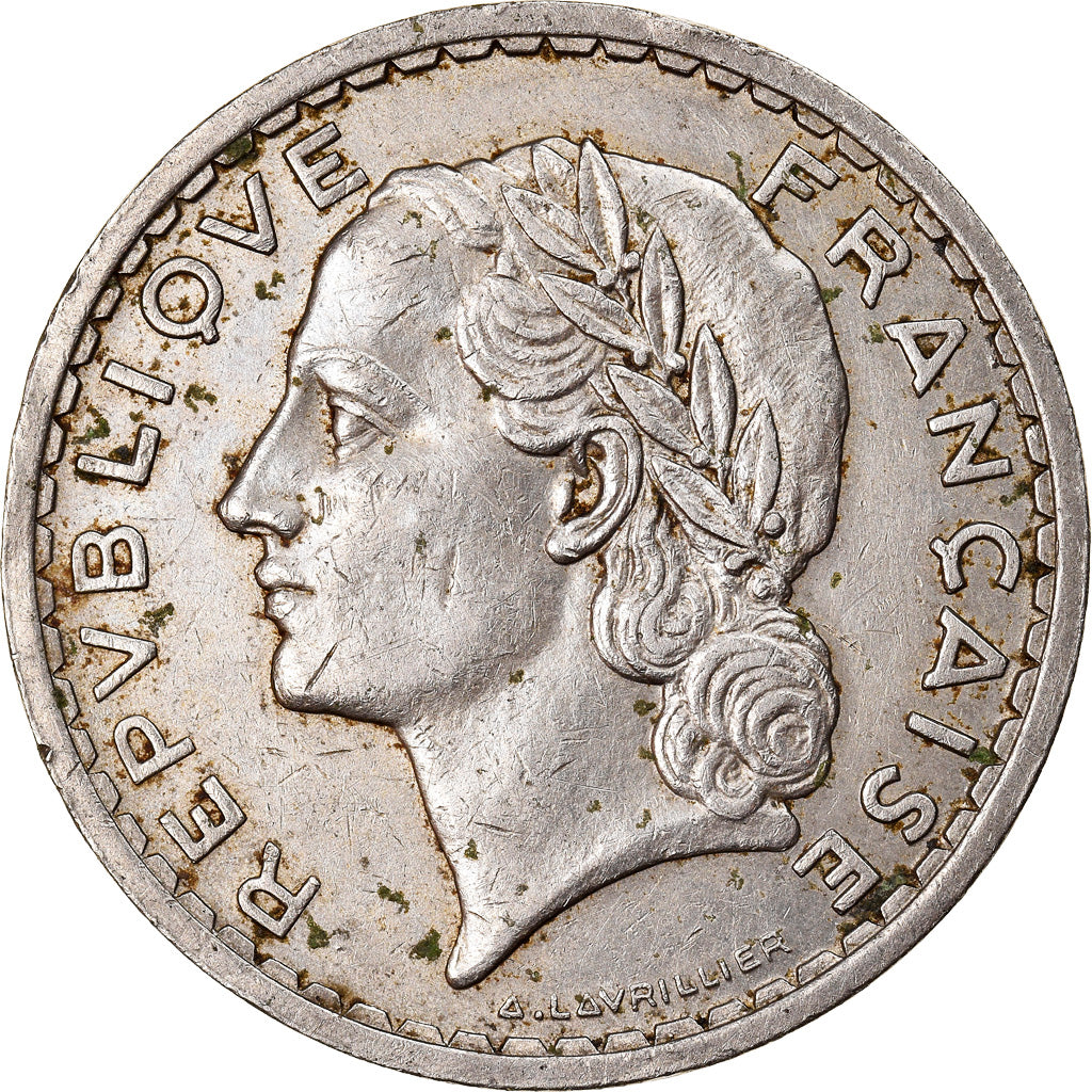 Moeda, França, Lavrillier, 5 Francs, 1937, Paris, EF(40-45), Níquel, KM:888