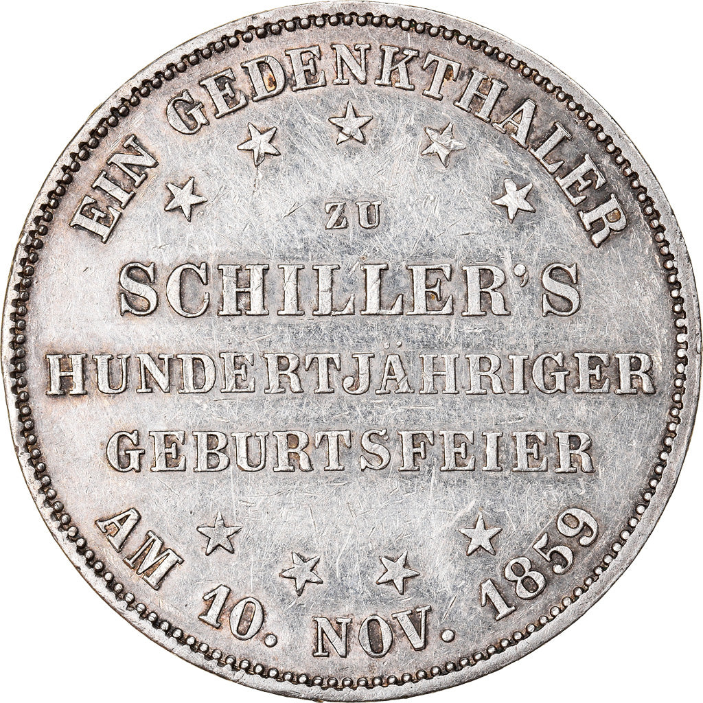Moneta, Landy niemieckie, FRANKFURT AM MAIN, Thaler, 1859, Frankfurt, AU(55-58)