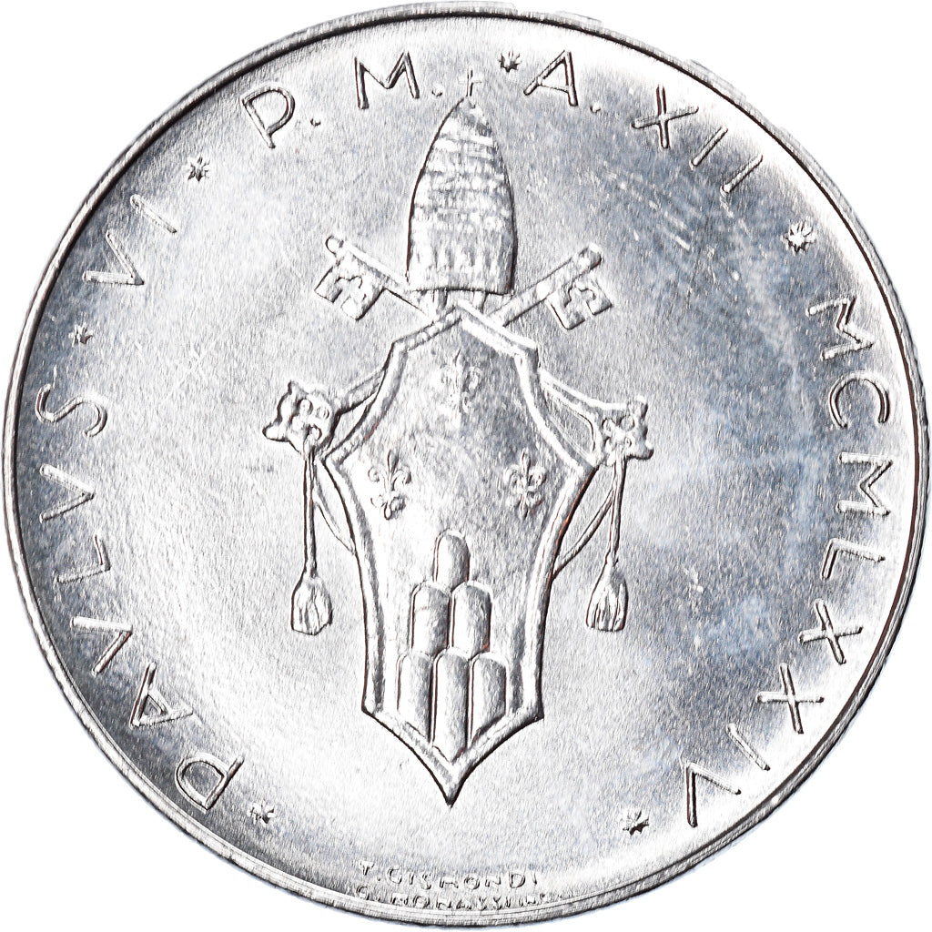 Coin, VATICAN CITY, Paul VI, 100 Lire, 1974, Roma, EF(40-45), Stainless Steel