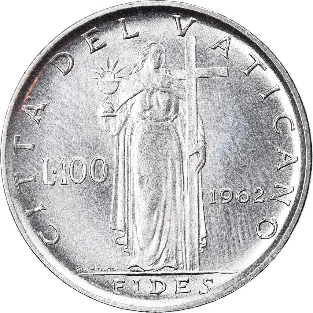 Moneta, PAŃSTWO WATYKAŃSKIE, John XXIII, 100 Lire, 1962, MS(63), Stal