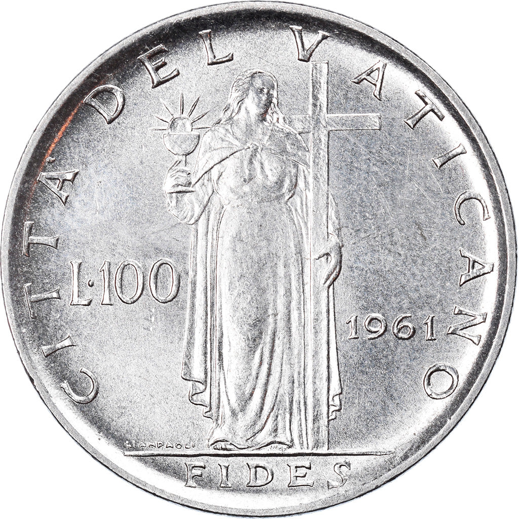 Moneda, CIUDAD DEL VATICANO, John XXIII, 100 Lire, 1961, Roma, EBC, Acero