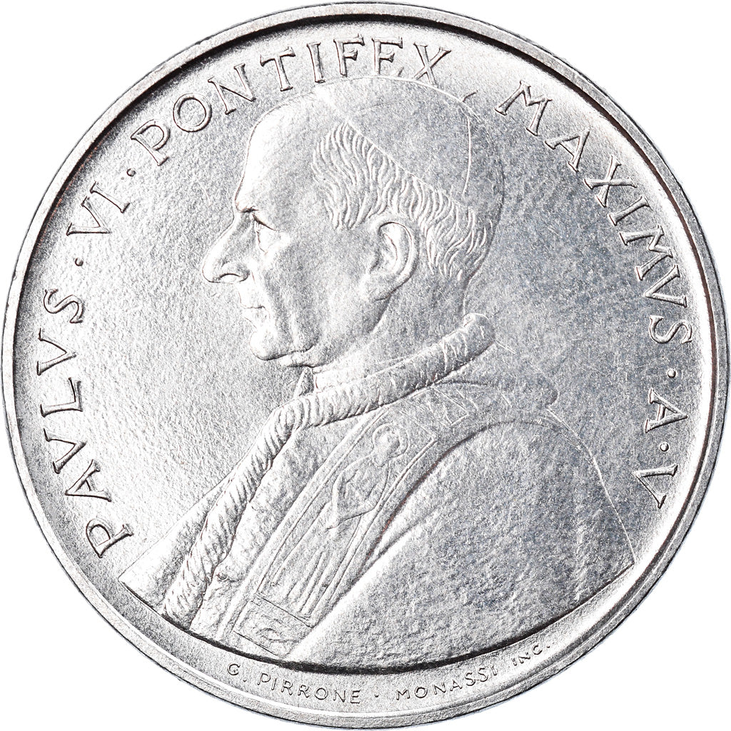 Coin, VATICAN CITY, Paul VI, 100 Lire, 1967, MS(63), Stainless Steel, KM:98