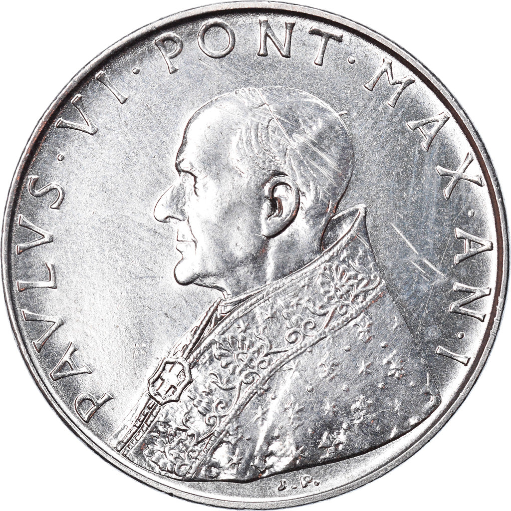 Moneta, CITTÀ DEL VATICANO, Paul VI, 100 Lire, 1963, SPL, Acciaio inossidabile