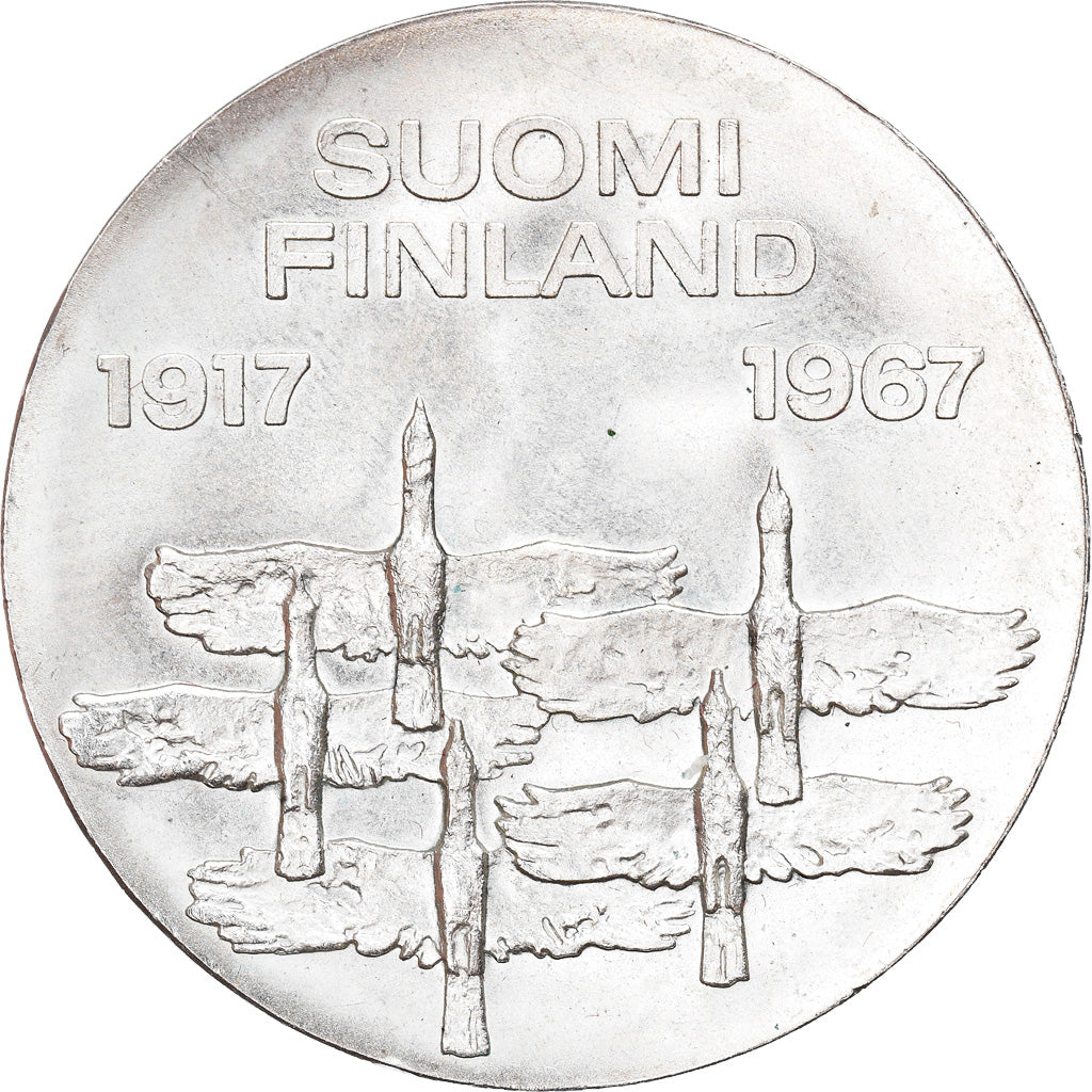 Coin, Finland, 10 Markkaa, 1967, AU(55-58), Silver, KM:50