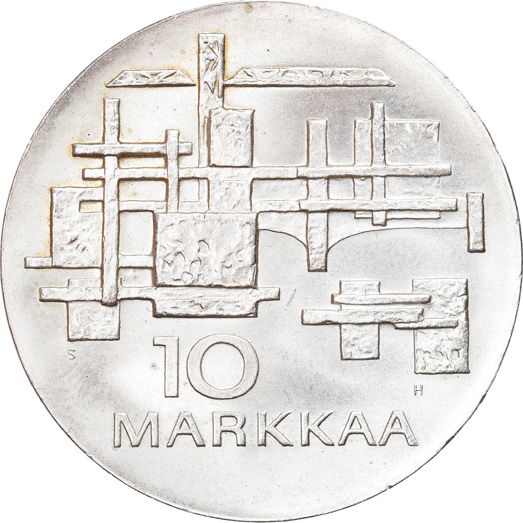 Coin, Finland, 10 Markkaa, 1967, AU(55-58), Silver, KM:50