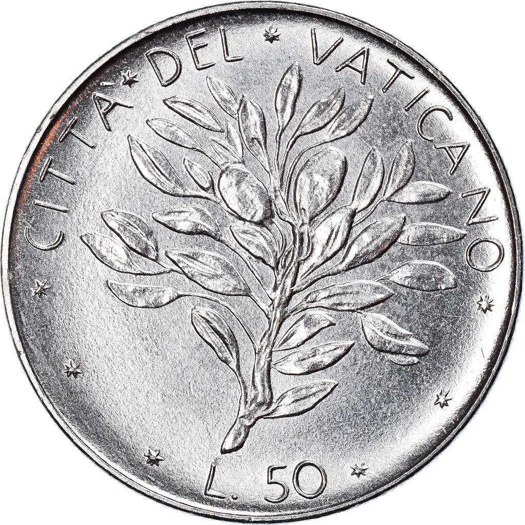Coin, VATICAN CITY, Paul VI, 50 Lire, 1971, MS(63), Stainless Steel, KM:121