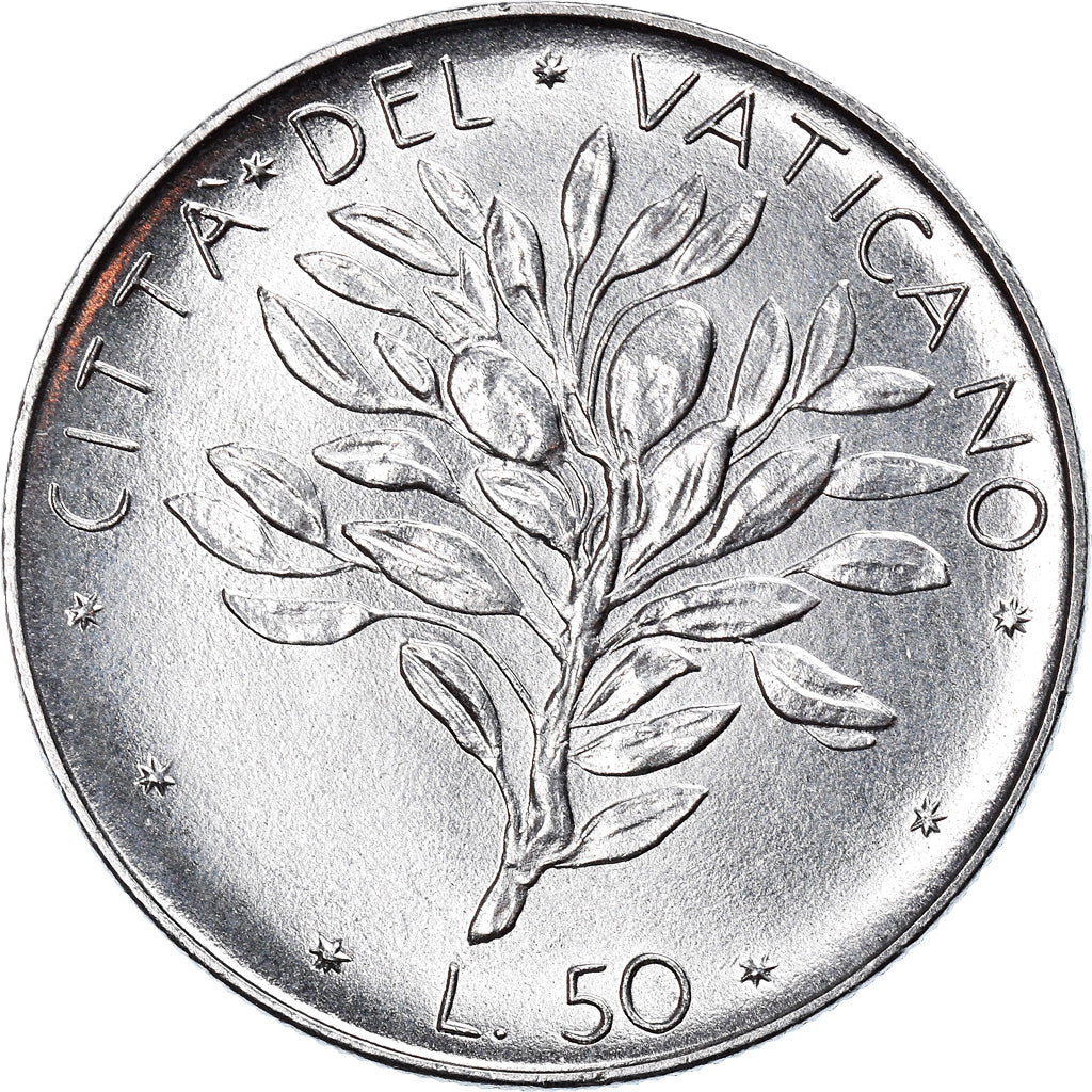 Moneta, CITTÀ DEL VATICANO, Paul VI, 50 Lire, 1974, Roma, SPL, Acciaio