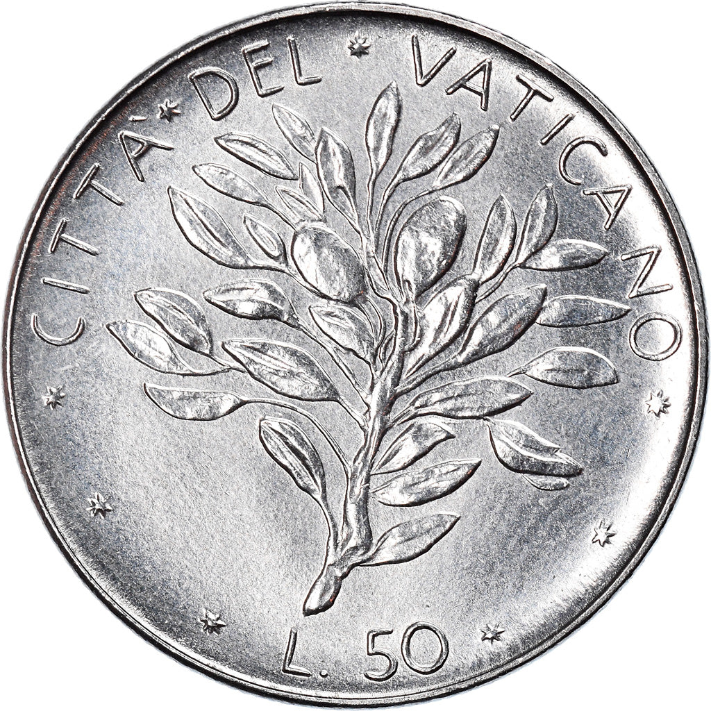 Monnaie, Cité du Vatican, Paul VI, 50 Lire, 1970, SPL, Stainless Steel, KM:121
