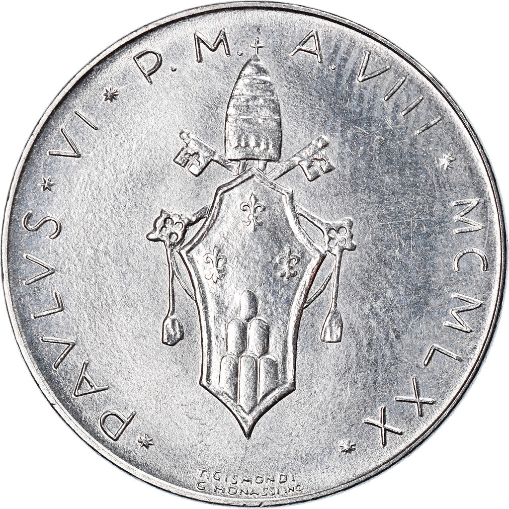 Monnaie, Cité du Vatican, Paul VI, 50 Lire, 1970, SPL, Stainless Steel, KM:121