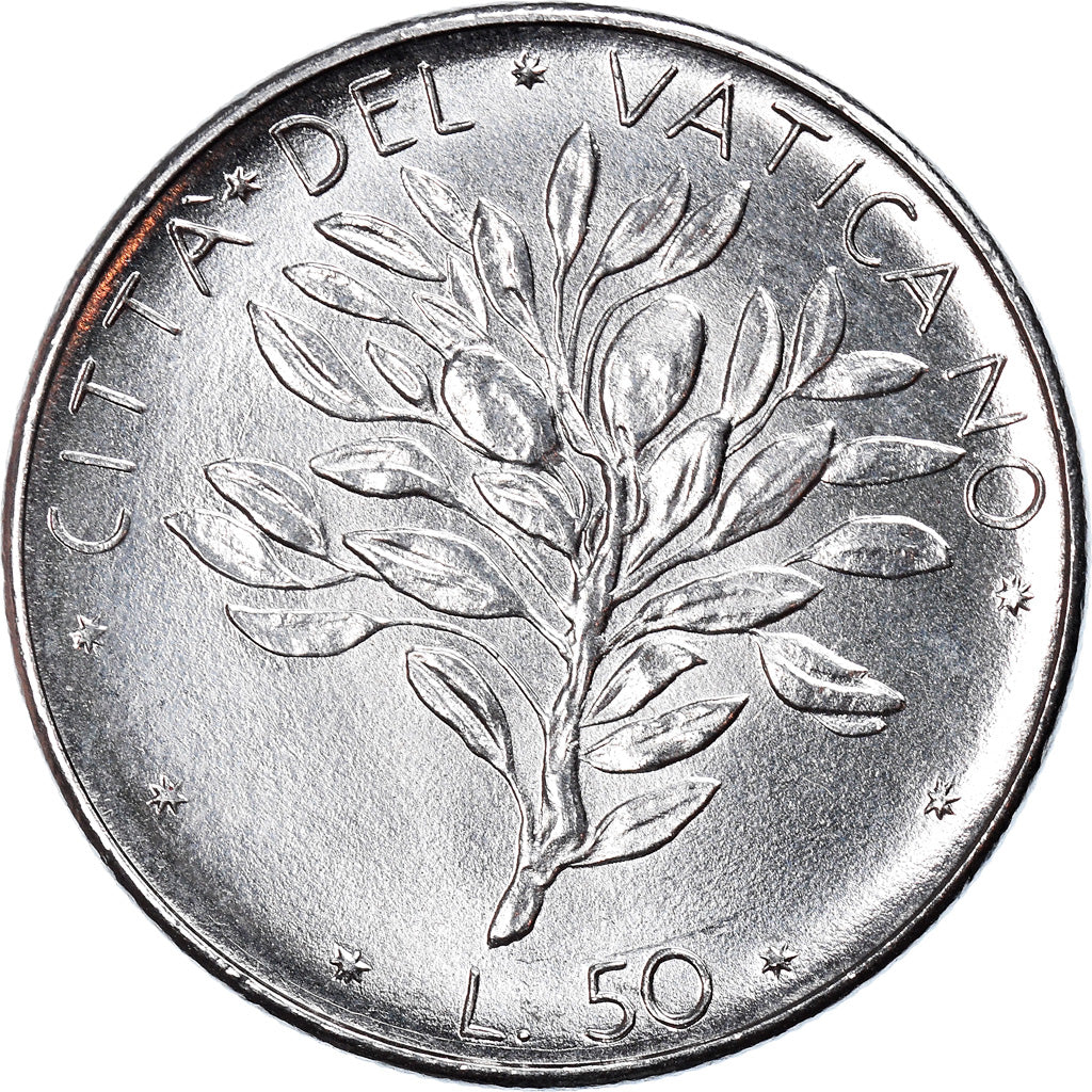 Monnaie, Cité du Vatican, Paul VI, 50 Lire, 1975, Roma, SPL, Stainless Steel