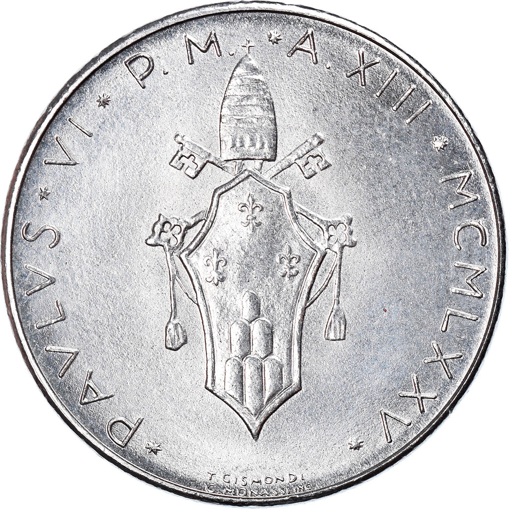 Monnaie, Cité du Vatican, Paul VI, 50 Lire, 1975, Roma, SPL, Stainless Steel