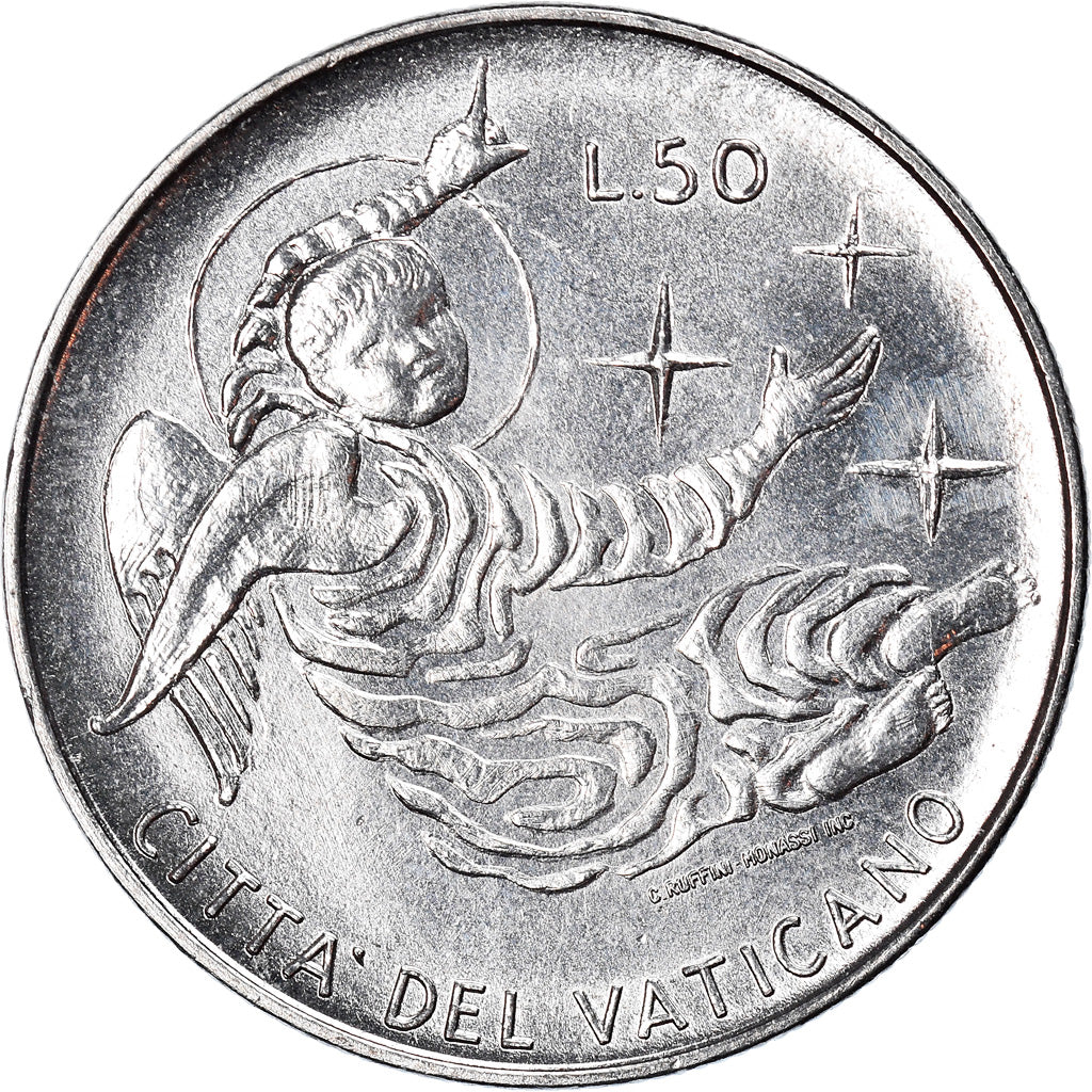 Münze, Vatikanstadt, Paul VI, 50 Lire, 1969, Roma, UNZ, Stainless Steel, KM:113
