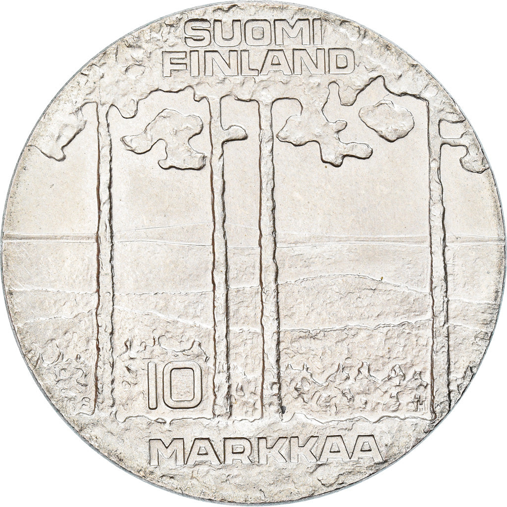 Moneta, Finlandia, 10 Markkaa, 1975, SPL-, Argento, KM:54
