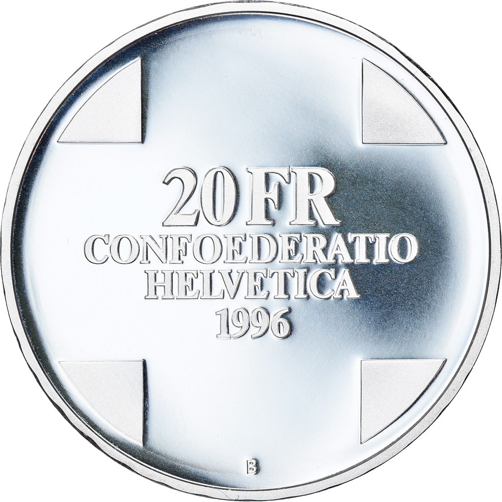 Coin, Switzerland, Le Dragon de Breno, 20 Francs, 1996, Proof, MS(63), Silver