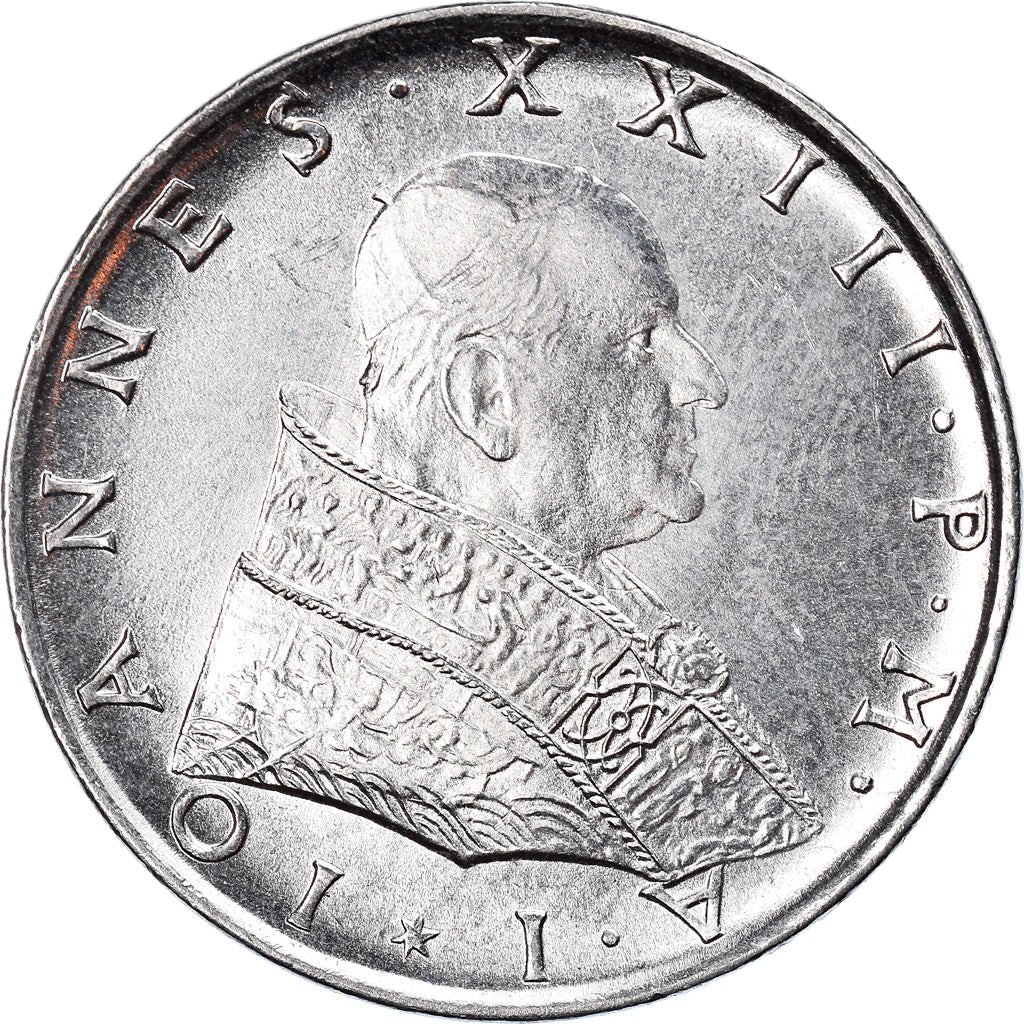 Moeda, CIDADE DO VATICANO, John XXIII, 50 Lire, 1959, MS(64), Aço Inoxidável