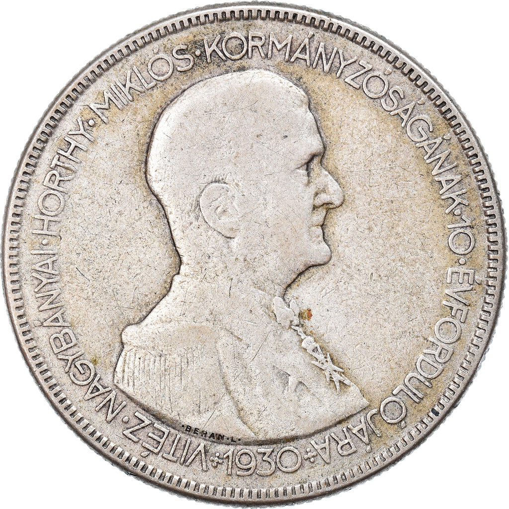 Coin, Hungary, 5 Pengö, 1930, Budapest, VF(30-35), Silver, KM:512.1