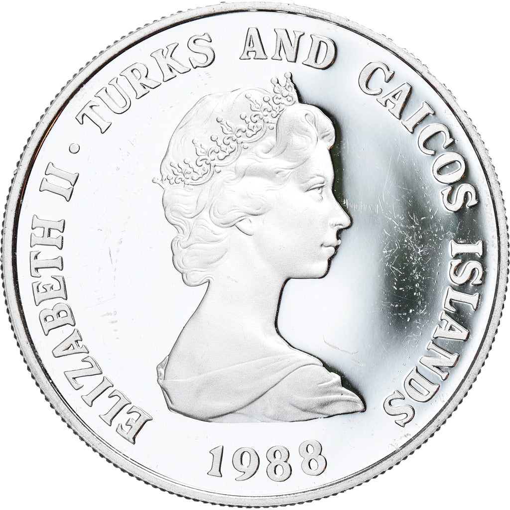 Monnaie, TURKS & CAICOS ISLANDS, Elizabeth II, Crown, 1988, Proof, FDC, Argent