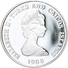 Monnaie, TURKS & CAICOS ISLANDS, Elizabeth II, Crown, 1988, Proof, FDC, Argent
