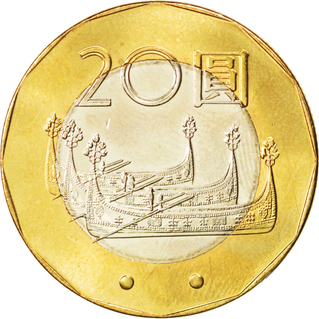 CHINA, REPUBLIC OF, 20 Yuan, 2001, KM #565, MS(63), Bi-Metallic, 26.85, 8.44