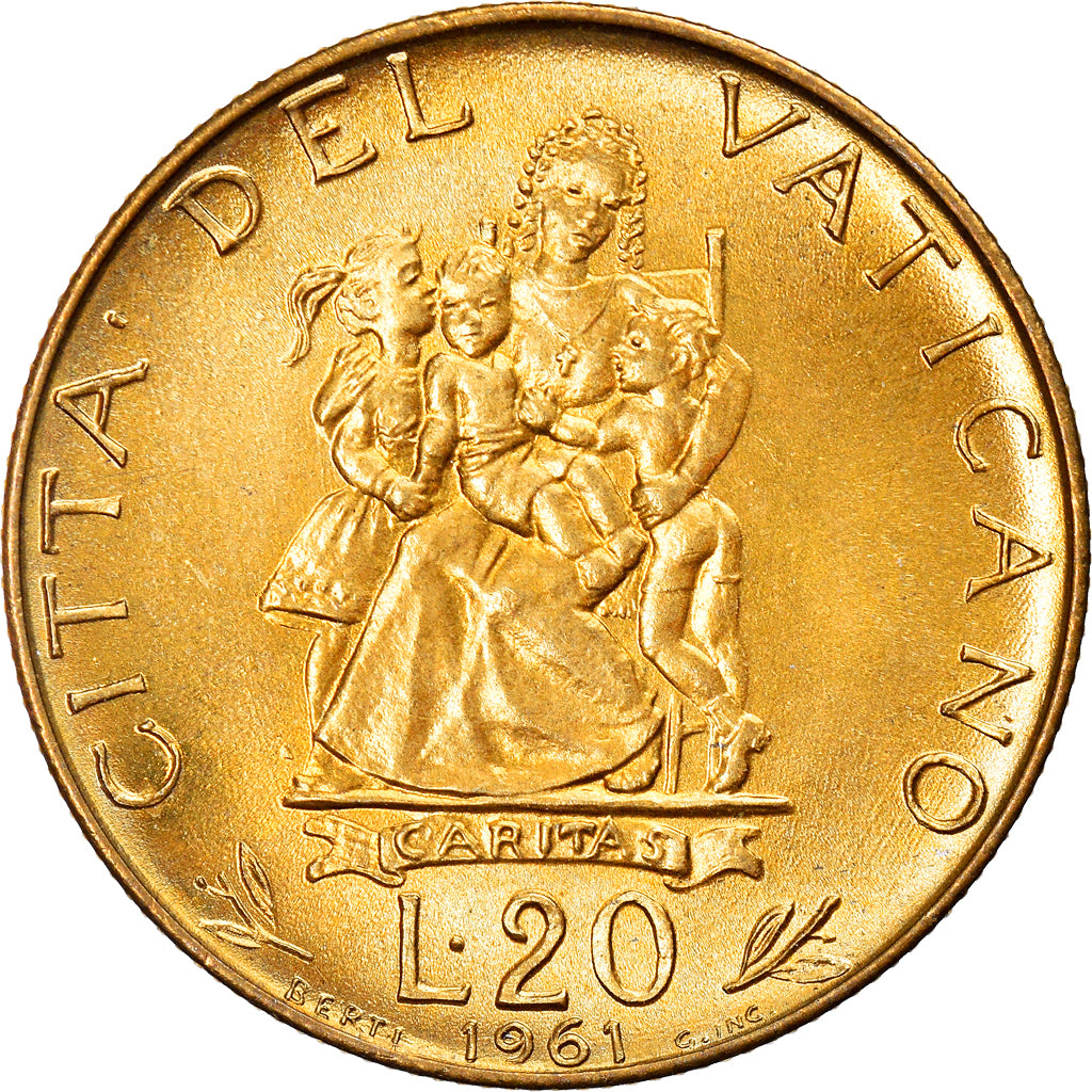 Moneta, PAŃSTWO WATYKAŃSKIE, John XXIII, 20 Lire, 1961, MS(63)