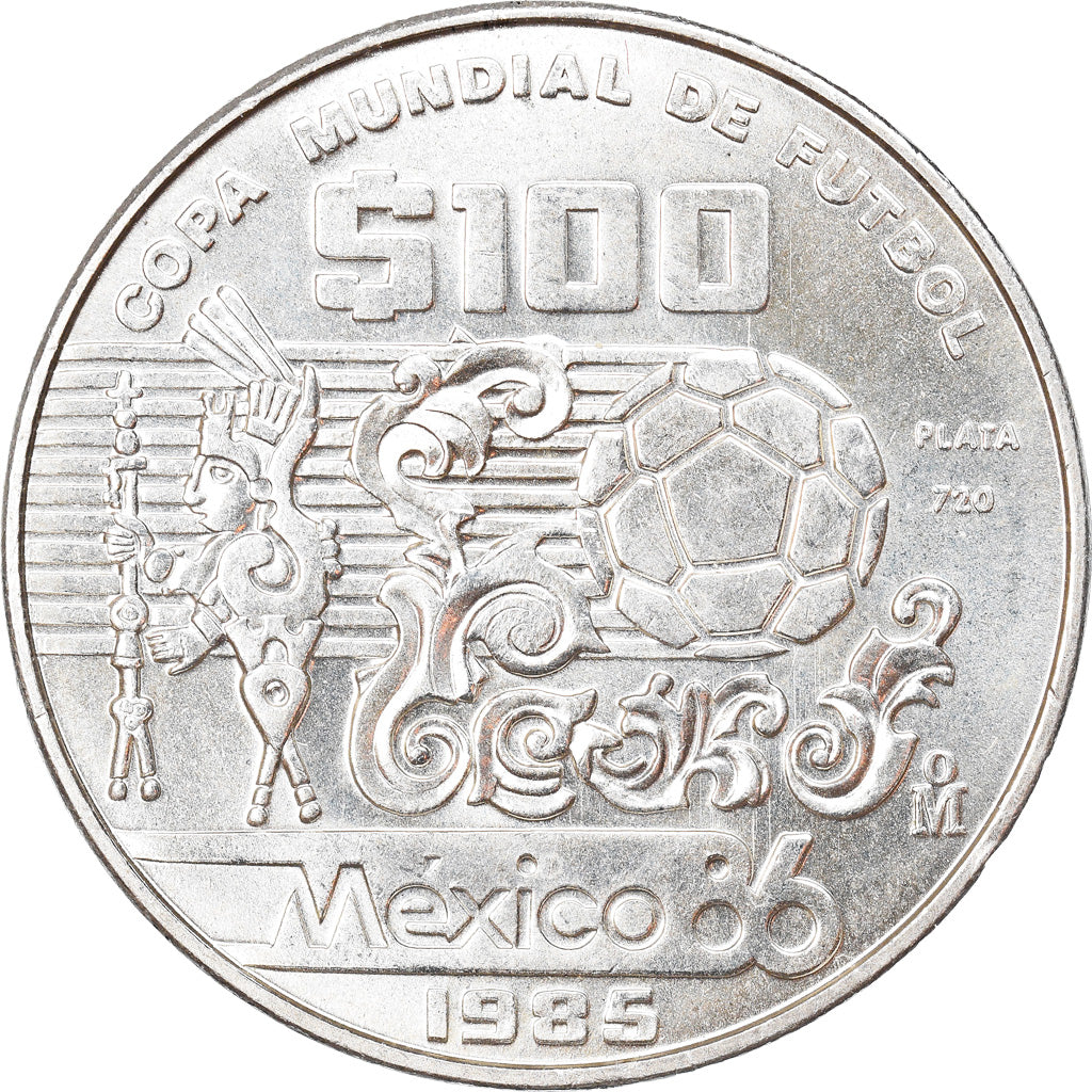 Moneda, México, 100 Pesos, 1985, Mexico City, SC, Plata, KM:499
