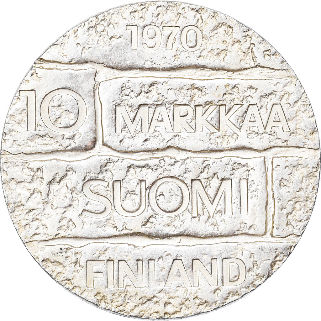 Moneta, Finlandia, 10 Markkaa, 1970, SPL, Argento, KM:51