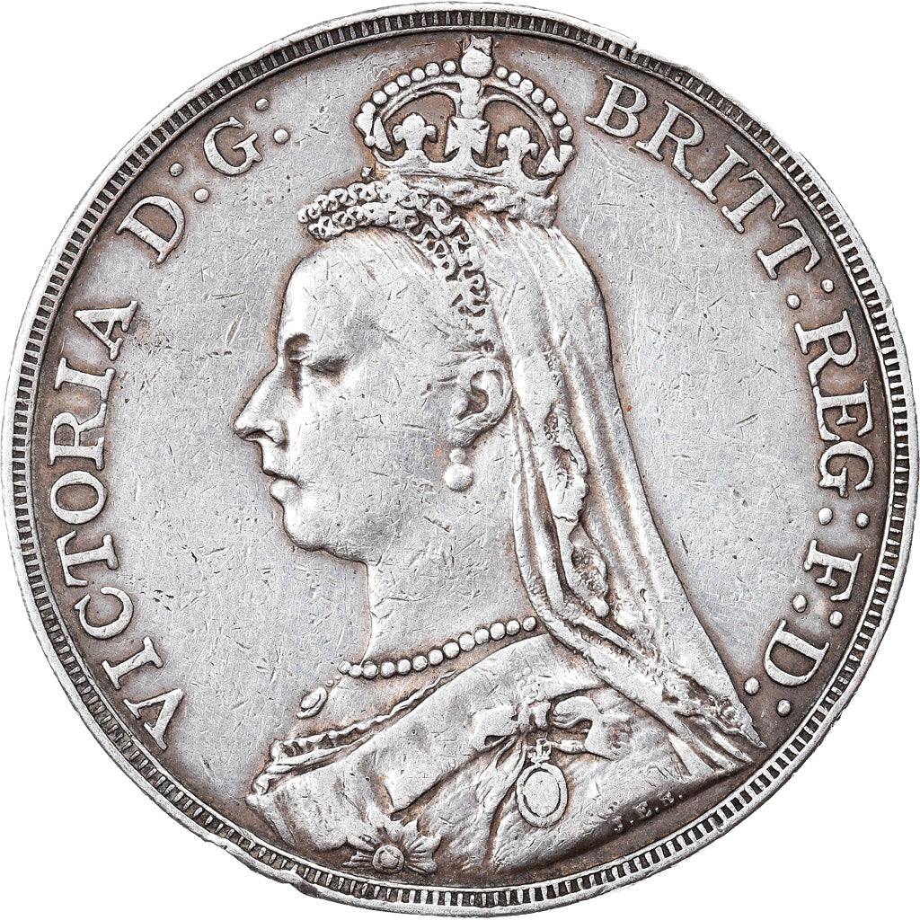 Coin, Great Britain, Victoria, Crown, 1892, EF(40-45), Silver, KM:765