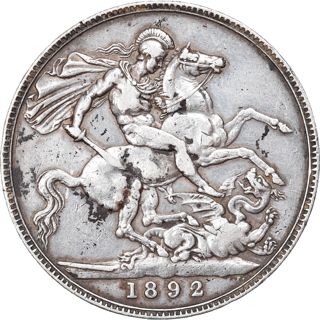 Coin, Great Britain, Victoria, Crown, 1892, EF(40-45), Silver, KM:765