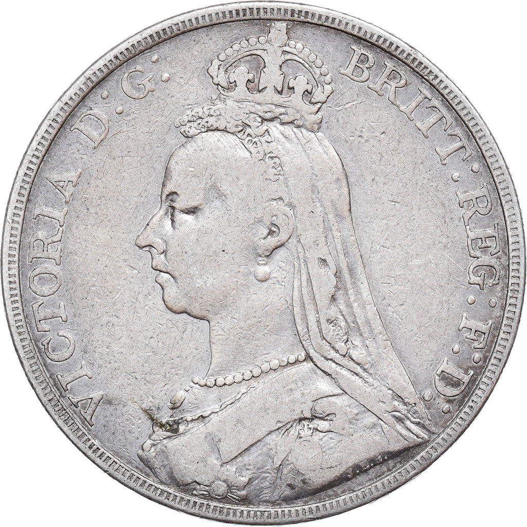 Coin, Great Britain, Victoria, Crown, 1889, VF(30-35), Silver, KM:765