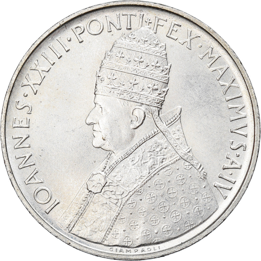 Coin, VATICAN CITY, John XXIII, 500 Lire, 1962, Roma, MS(63), Silver, KM:74