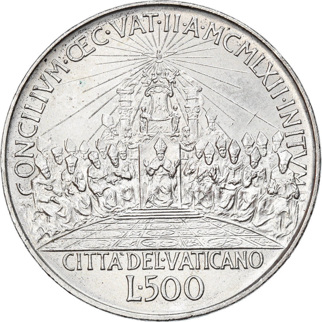 Coin, VATICAN CITY, John XXIII, 500 Lire, 1962, Roma, MS(63), Silver, KM:74