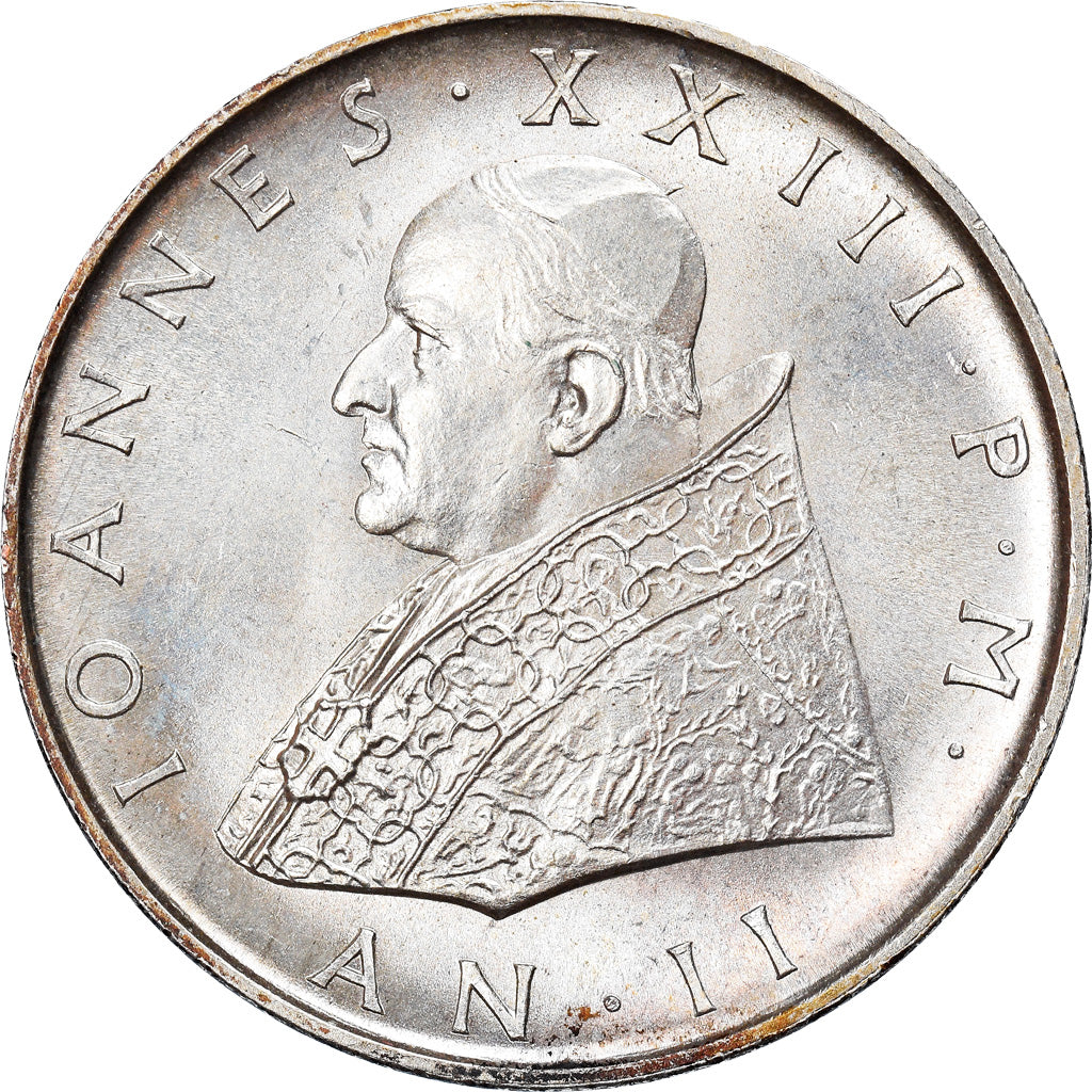 Coin, VATICAN CITY, John XXIII, 500 Lire, 1960, MS(63), Silver, KM:65.2