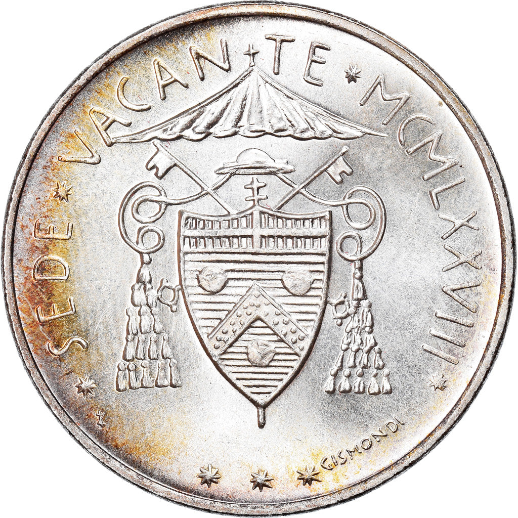 Monnaie, Cité du Vatican, Sede Vacante, 500 Lire, 1978, Roma, FDC, Argent