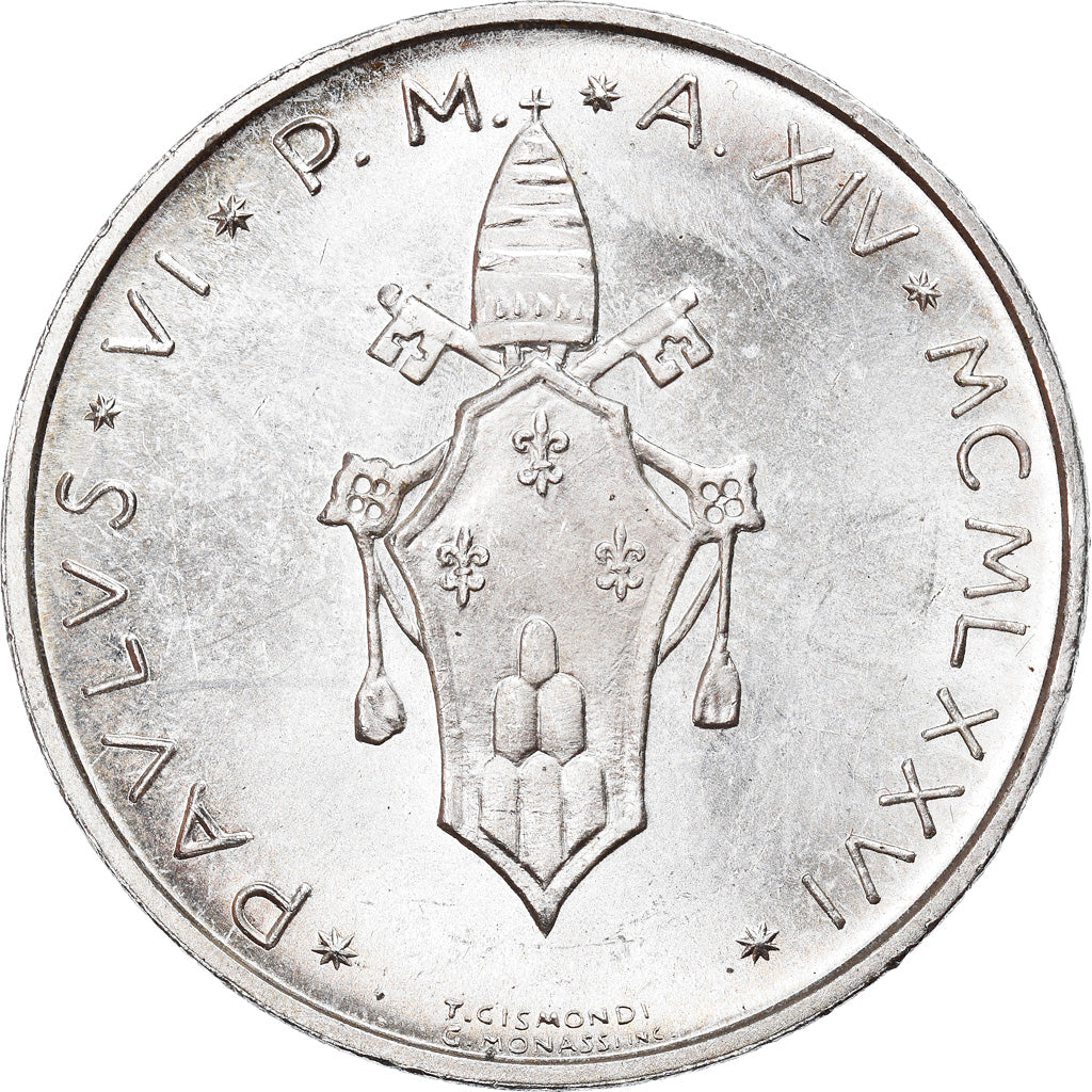 Coin, VATICAN CITY, Paul VI, 500 Lire, 1976, MS(63), Silver, KM:123