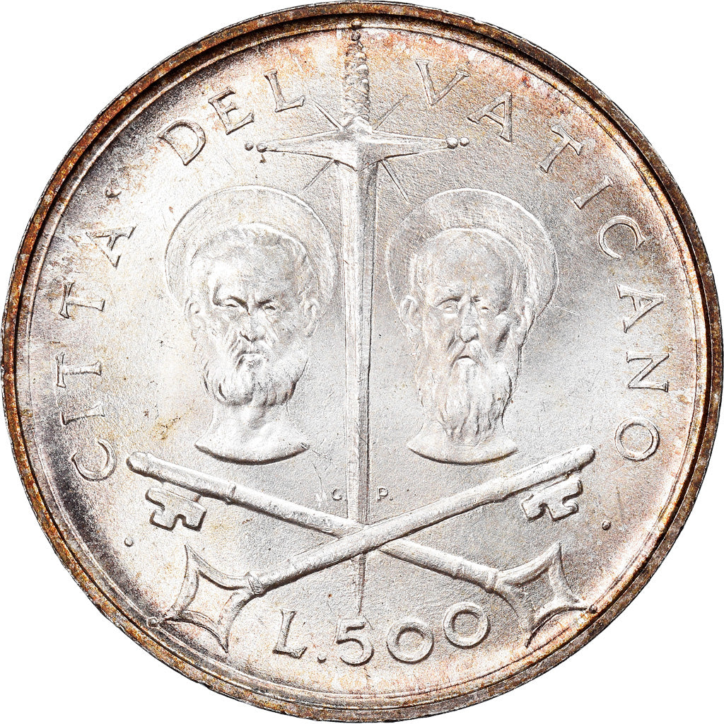 Coin, VATICAN CITY, Paul VI, 500 Lire, 1967, MS(63), Silver, KM:99
