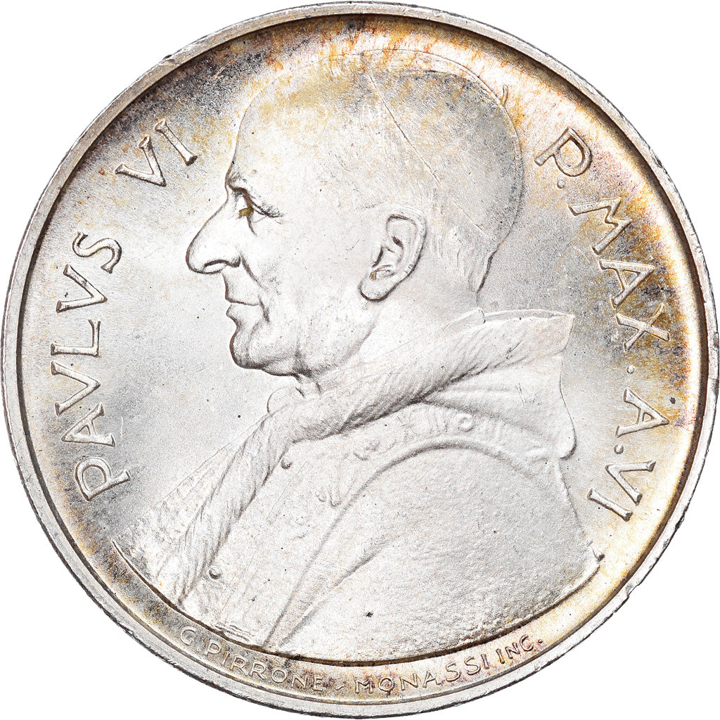 Moneda, CIUDAD DEL VATICANO, Paul VI, 500 Lire, 1968, EBC+, Plata, KM:107