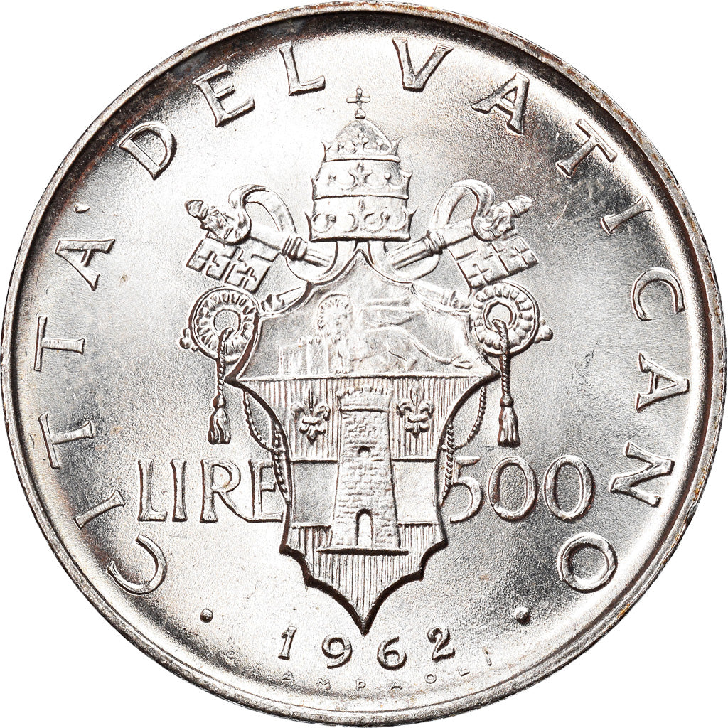 Moneta, CITTÀ DEL VATICANO, John XXIII, 500 Lire, 1962, Roma, SPL, Argento