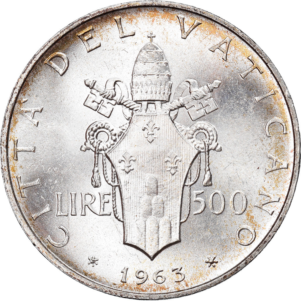 Coin, VATICAN CITY, Paul VI, 500 Lire, 1963, MS(63), Silver, KM:83.1