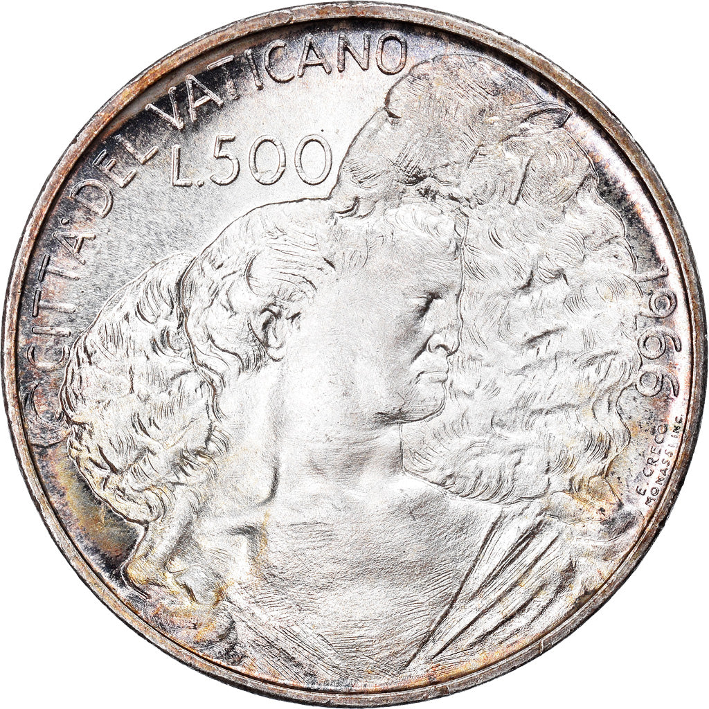 Coin, VATICAN CITY, Paul VI, 500 Lire, 1966, Roma, MS(63), Silver, KM:91