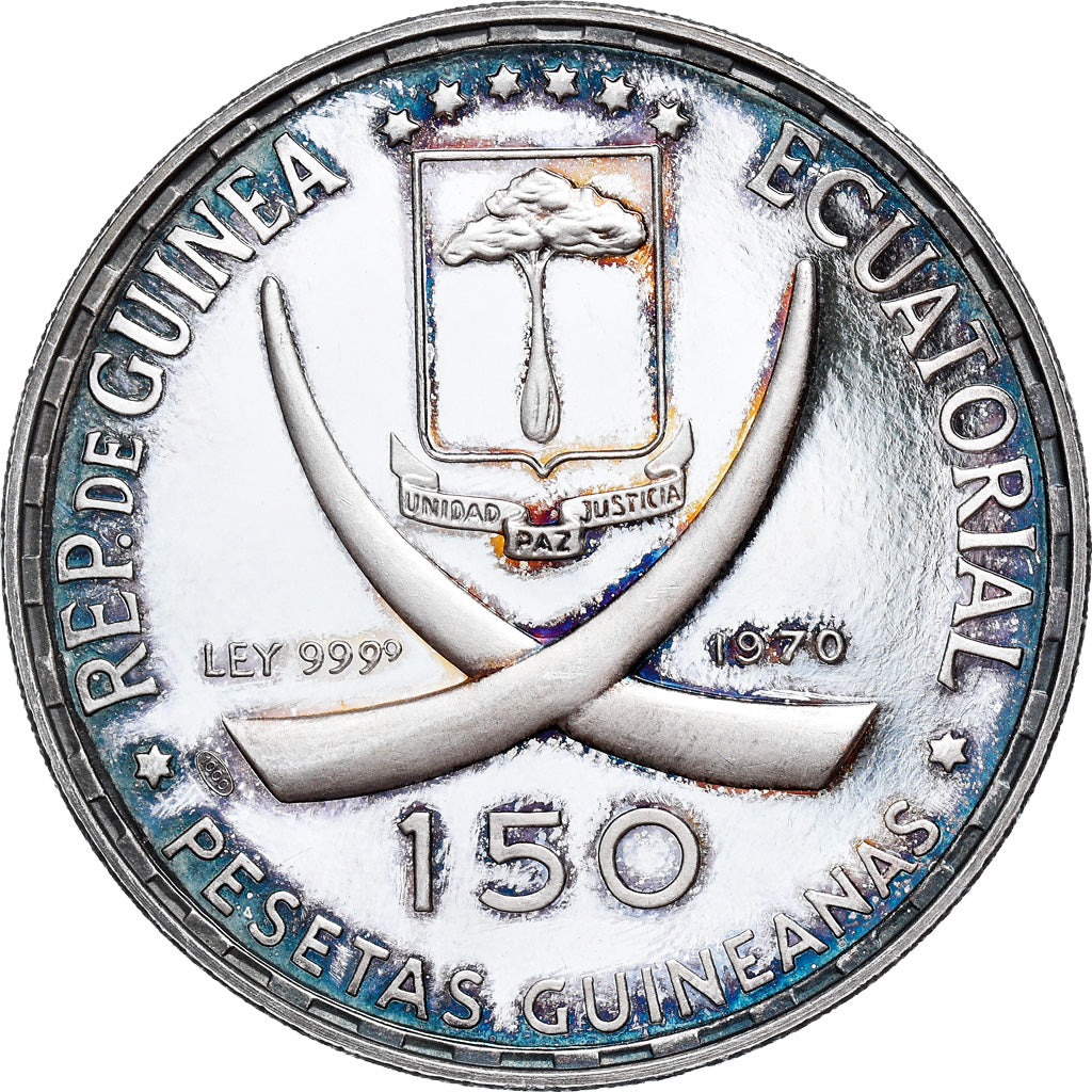 Coin, Equatorial Guinea, 150 Pesetas, 1970, MS(63), Silver, KM:16