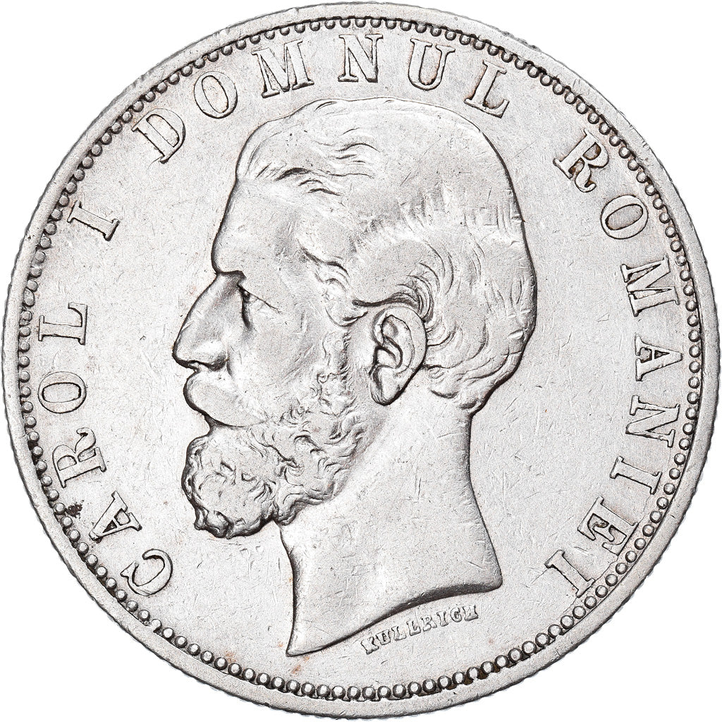 Coin, Romania, Carol I, 5 Lei, 1880, EF(40-45), Silver, KM:12