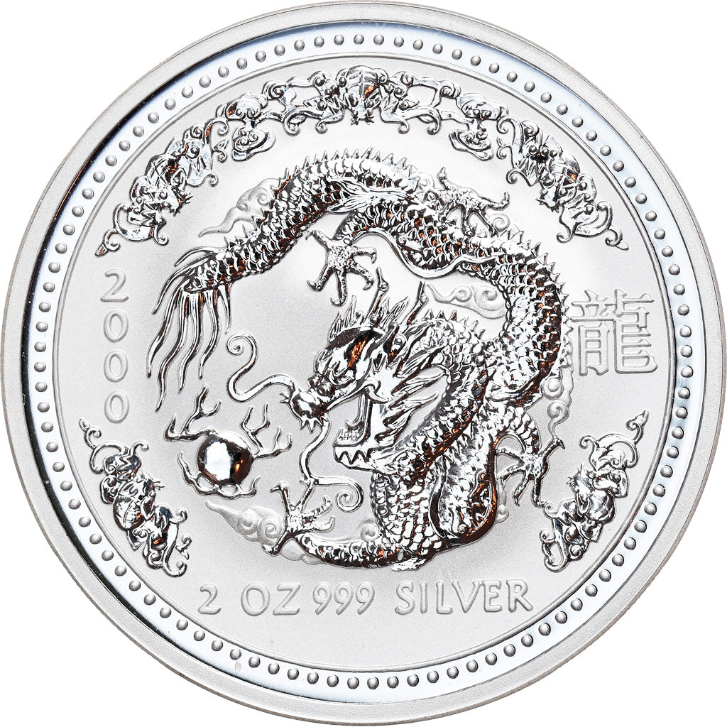 Moneta, Australia, Elizabeth II, 2 Dollars, 2000, Perth, MS(65-70), Srebro