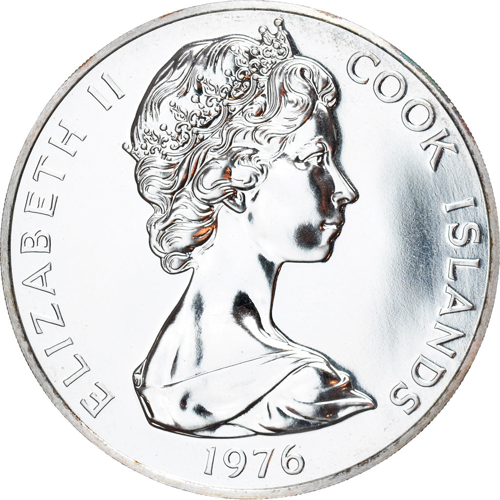 Coin, Cook Islands, Elizabeth II, 5 Dollars, 1976, Franklin Mint, USA, Proof