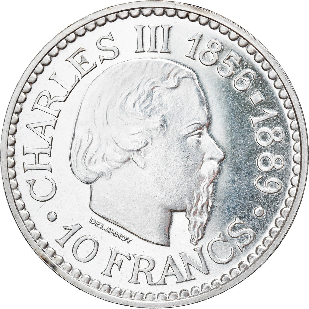 Coin, Monaco, Charles III, 10 Francs, 1966, Paris, ESSAI, AU(55-58), Silver