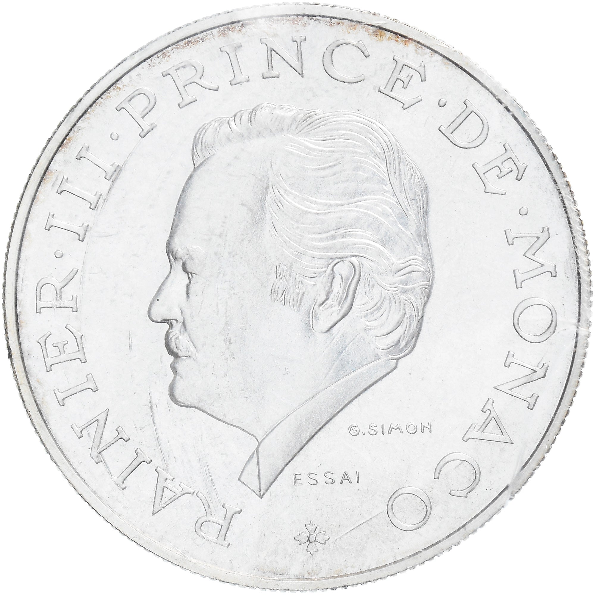 Coin, Monaco, Rainier III, 10 Francs, 1974, ESSAI, MS(64), Silver, KM:E64