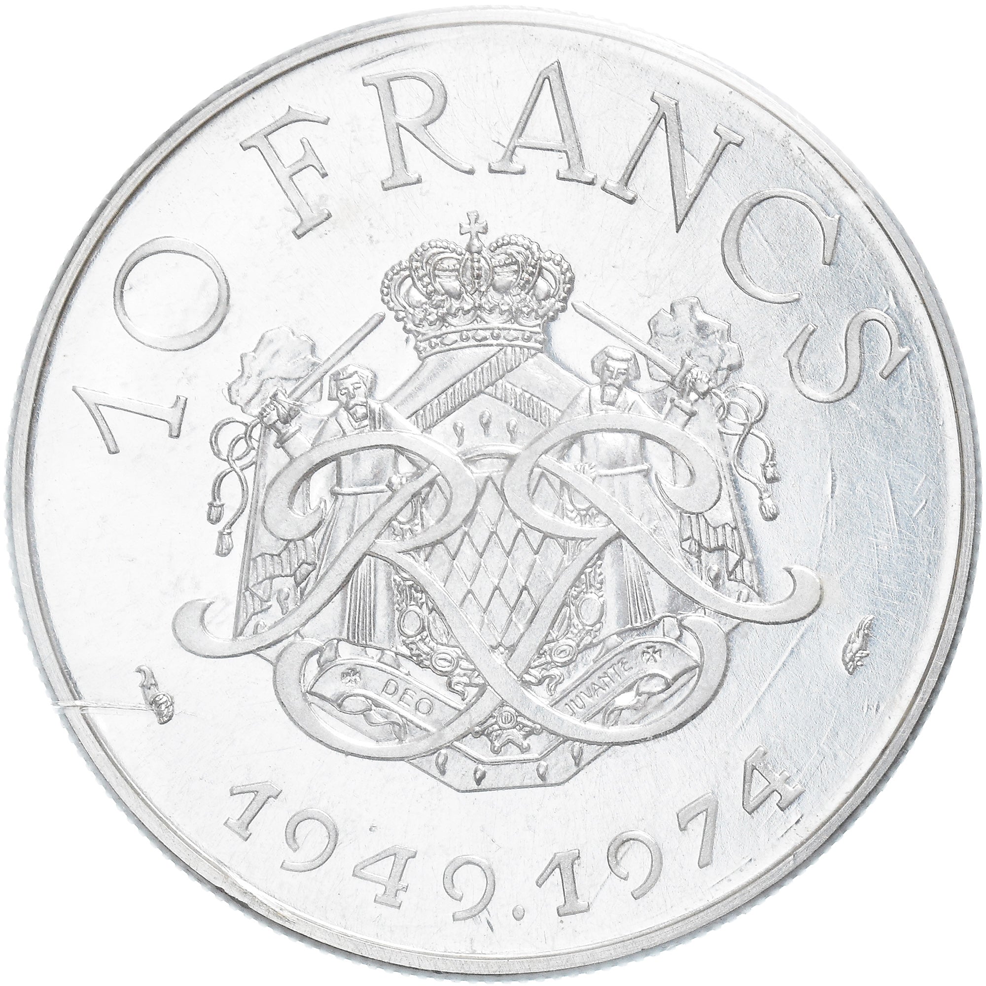 Moneda, Mónaco, Rainier III, 10 Francs, 1974, ESSAI, SC+, Plata, KM:E64