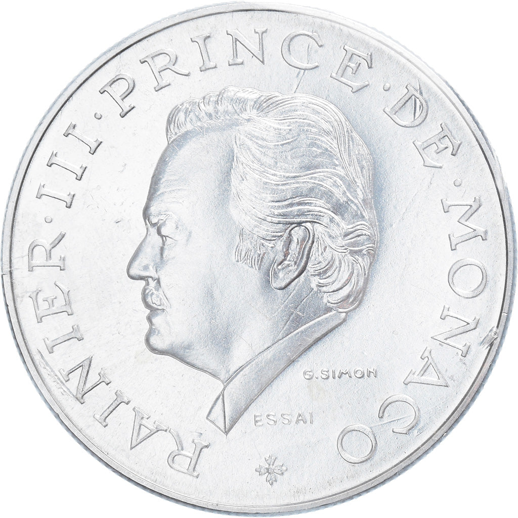 Coin, Monaco, Rainier III, 10 Francs, 1974, ESSAI, MS(64), Silver, KM:E64