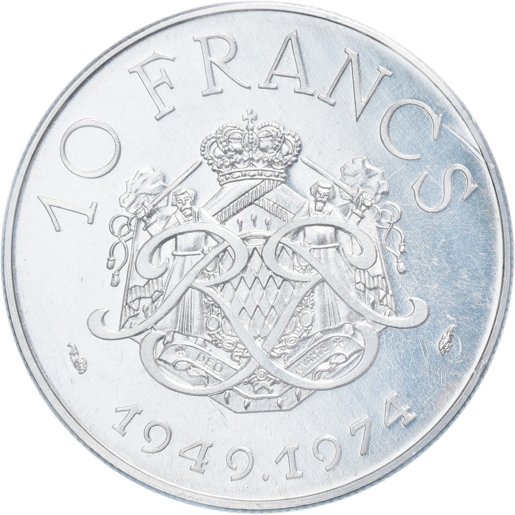 Coin, Monaco, Rainier III, 10 Francs, 1974, ESSAI, MS(64), Silver, KM:E64