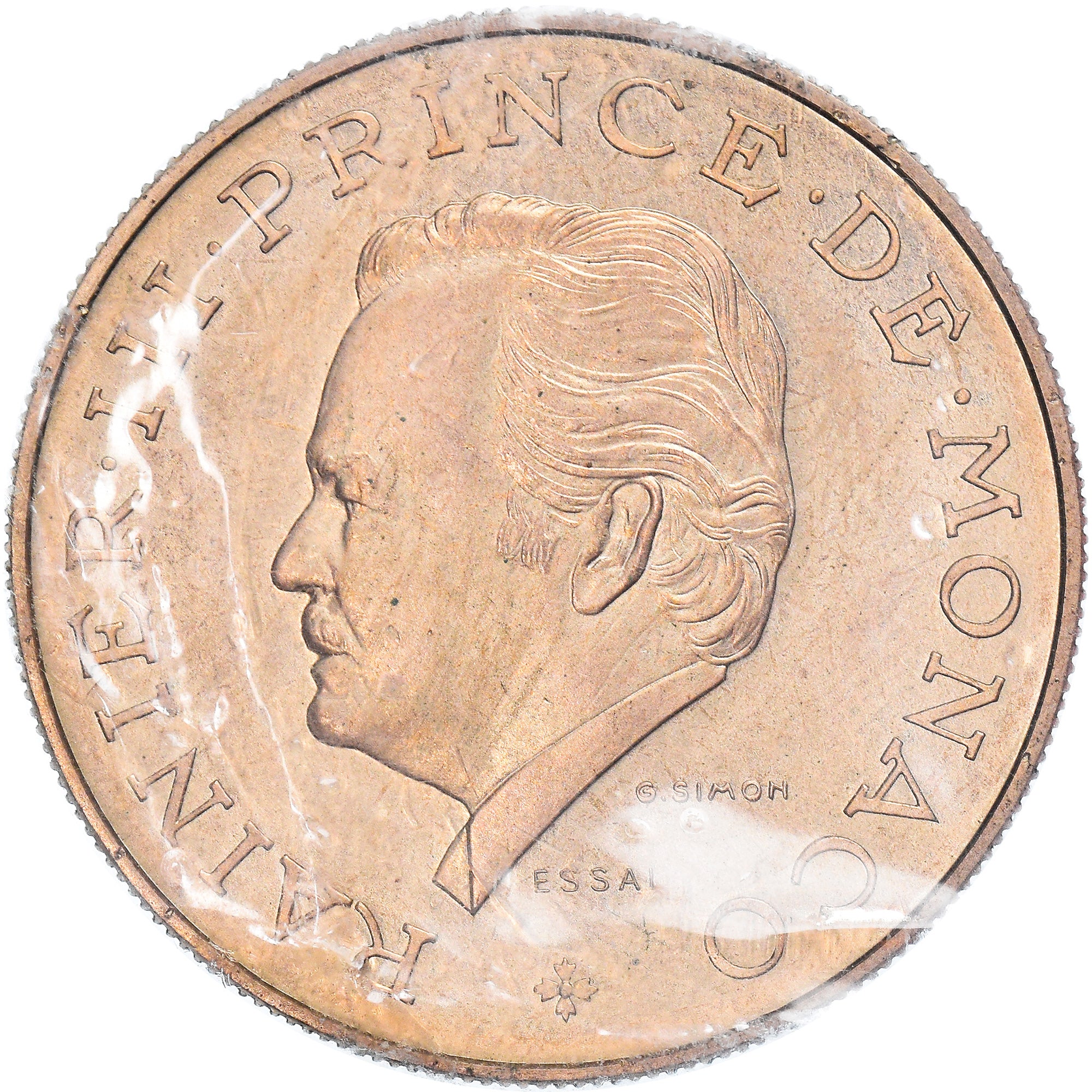 Coin, Monaco, 10 Francs, 1974, MS(63), Copper-Nickel-Aluminum, KM:E63